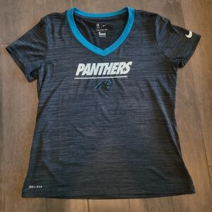 Women's Nike Dri-fit Carolina Panthers V-neck - Medium